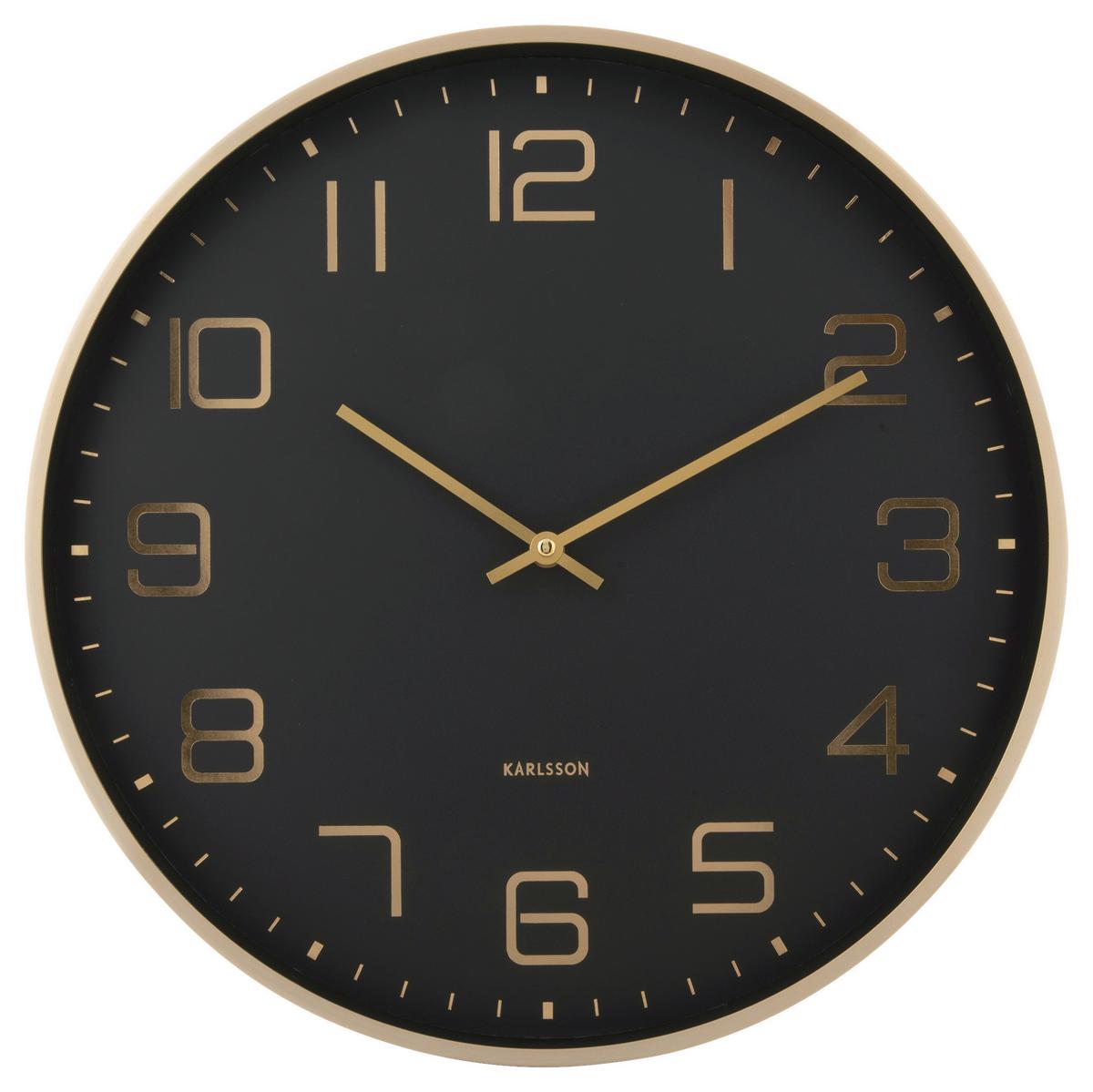 ZEGAR ŚCIENNY KA5973BK - czarny/kolor złoty, Basics, metal (40/40/4,2cm) - Karlsson