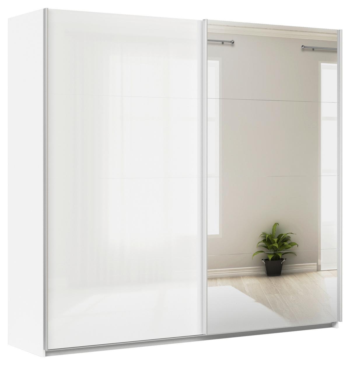 DULAP USI CULISANTE FELDKIRCH - argintiu/alb, Modern, material pe bază de lemn (225/210/62cm)