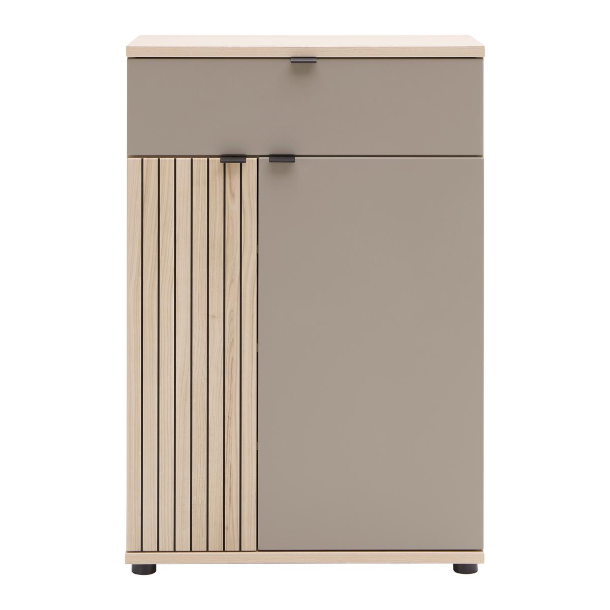 Schuhschrank Pisa Taupe/Eichefarben - Taupe/Eichefarben, MODERN, Holzwerkstoff/Metall (70/103/38cm) - Mömax