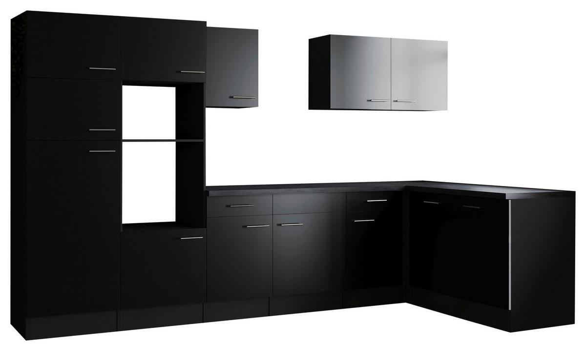 Kotna Kuhinja Brez Aparatov Oliver, 340x172cm - srebrne barve/črna, Design, kovina/leseni material (340/172cm) - Respekta