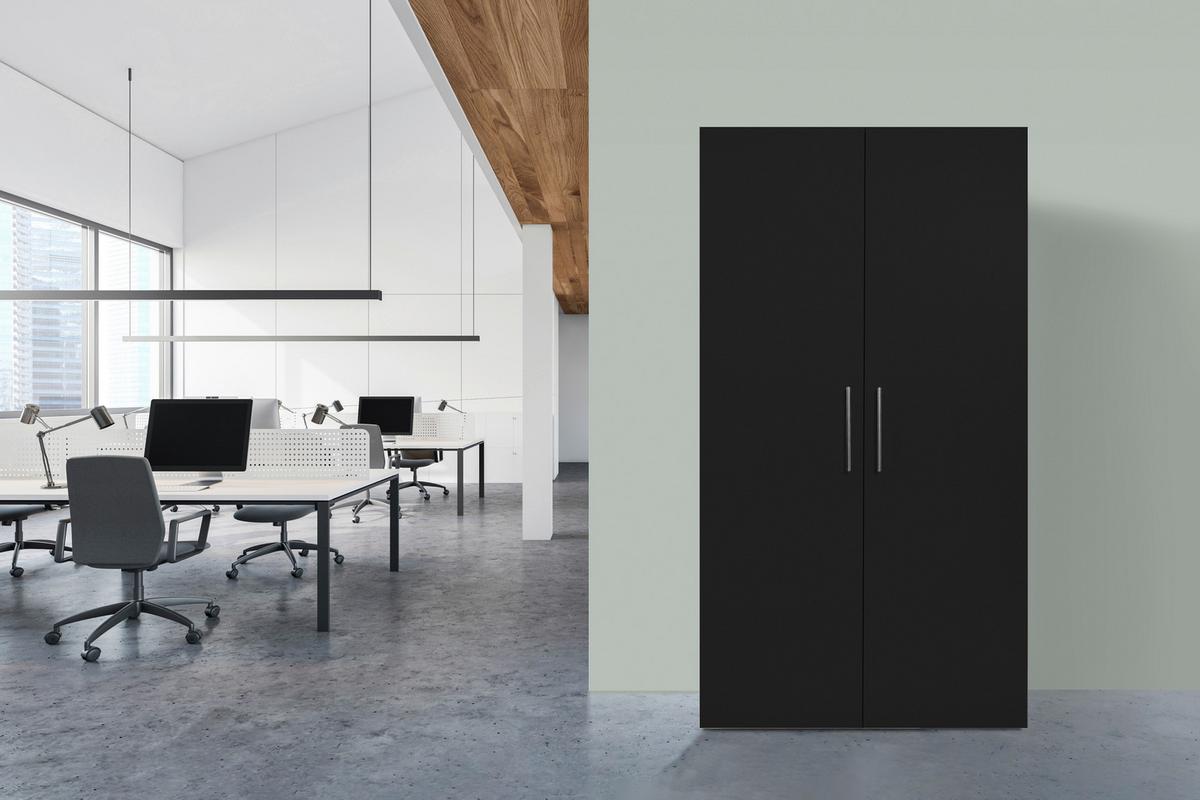 Schrankküche mit Kühlschrank + Kochfeld Schwarz B: ca. 104 cm - Edelstahlfarben/Eichefarben, KONVENTIONELL, Holzwerkstoff/Metall (104/193/67cm) - Respekta