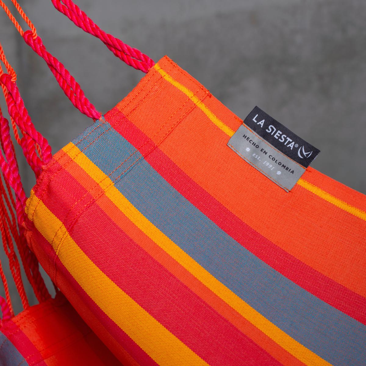 Hängematte Hammock Echtholz Gelb/Grau/Naturfarben - Eukalyptusholzfarben/Gelb, KONVENTIONELL, Holz/Textil (100/152/92cm) - La Siesta
