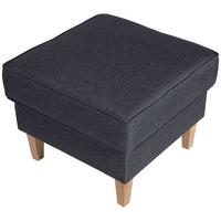 Hocker Lorris Blau Flachgewebe - Blau/Buchefarben, Design, Holz/Textil (53/45/53cm) - Max Winzer