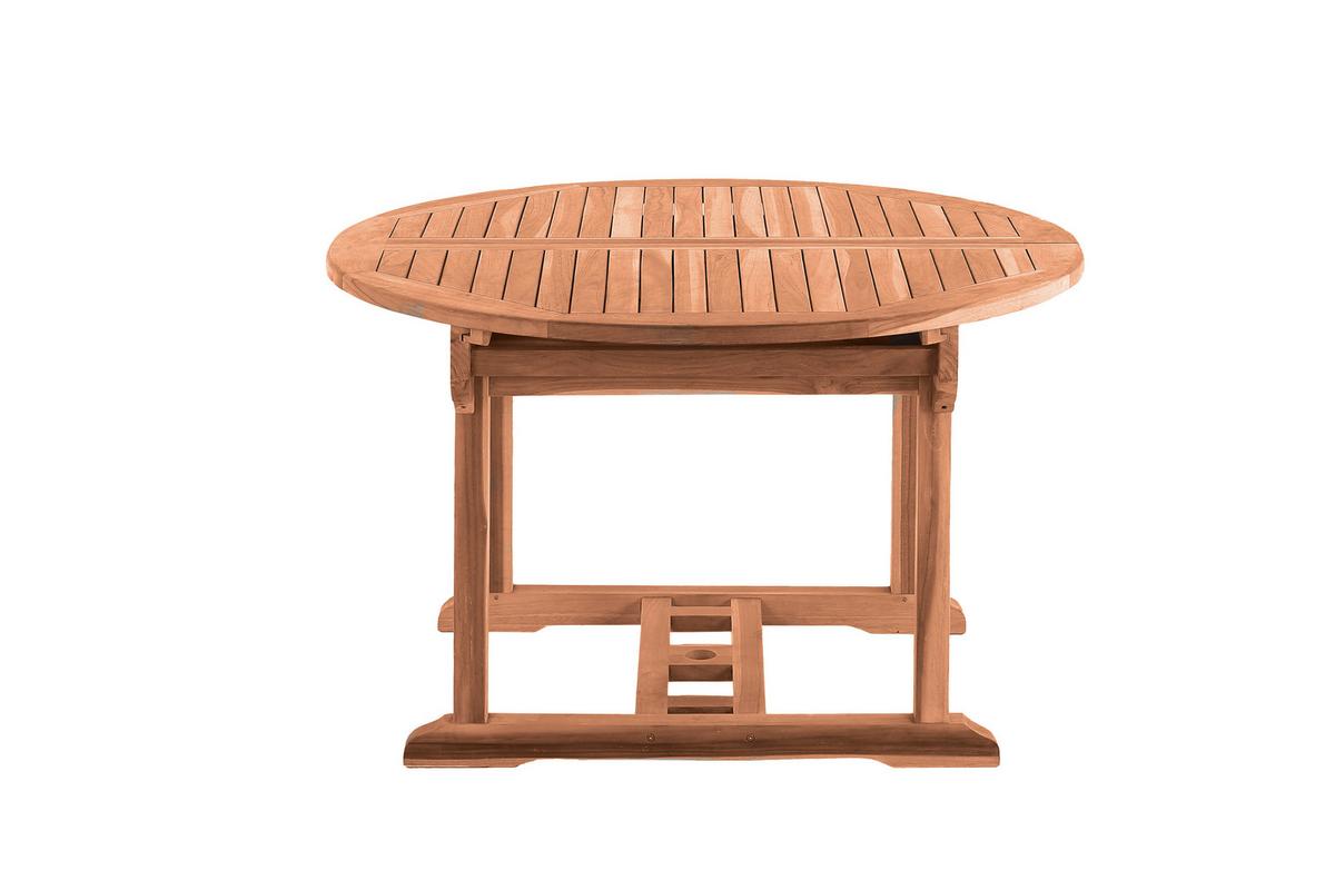 Gartentisch ausziehbar Naturf. Teakholz ca. 120-170x120 cm - Naturfarben, Natur, Holz (120-170/120/75cm) - Gardenson