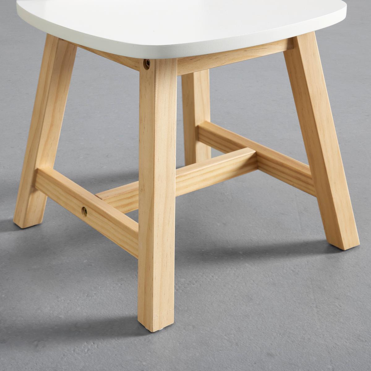 Otroški Set Mize In Stolov Pino, Bela, Naravna Barva - barve bora/bela, Moderno, les (55/45/55cm) - Bessagi Kids
