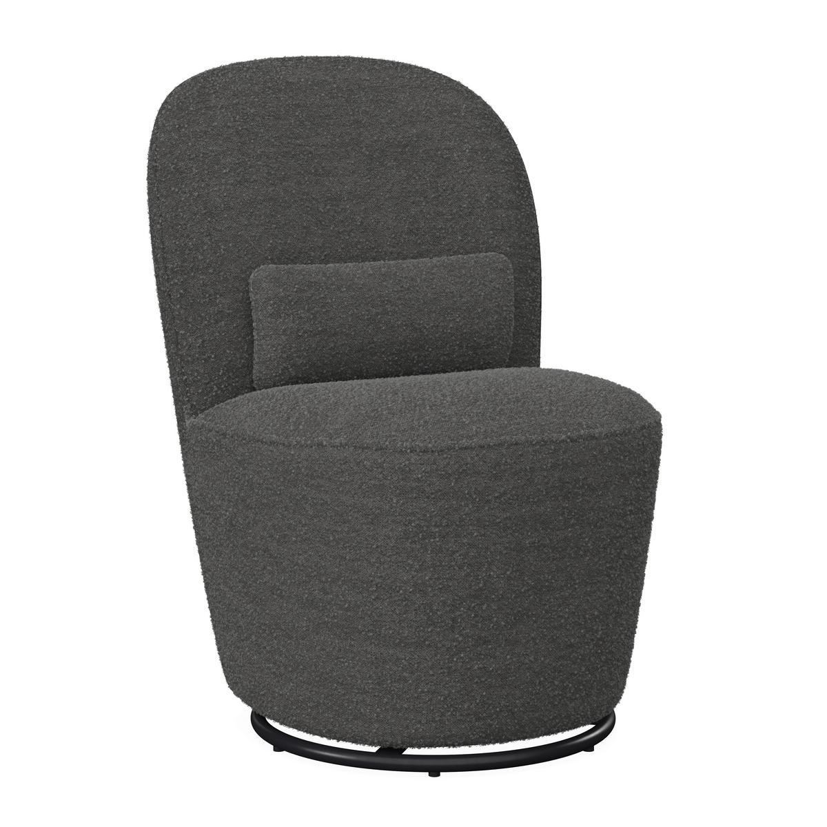 Stuhl Vittore Grau Bouclé Gepolstert - Grau, MODERN, Holz/Textil (56/84/62cm) - Bessagi Home
