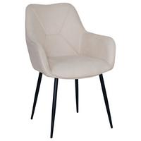 Armlehnstuhl Elena in Beige - Beige/Schwarz, MODERN, Holz/Textil (57/85/60cm) - Mömax