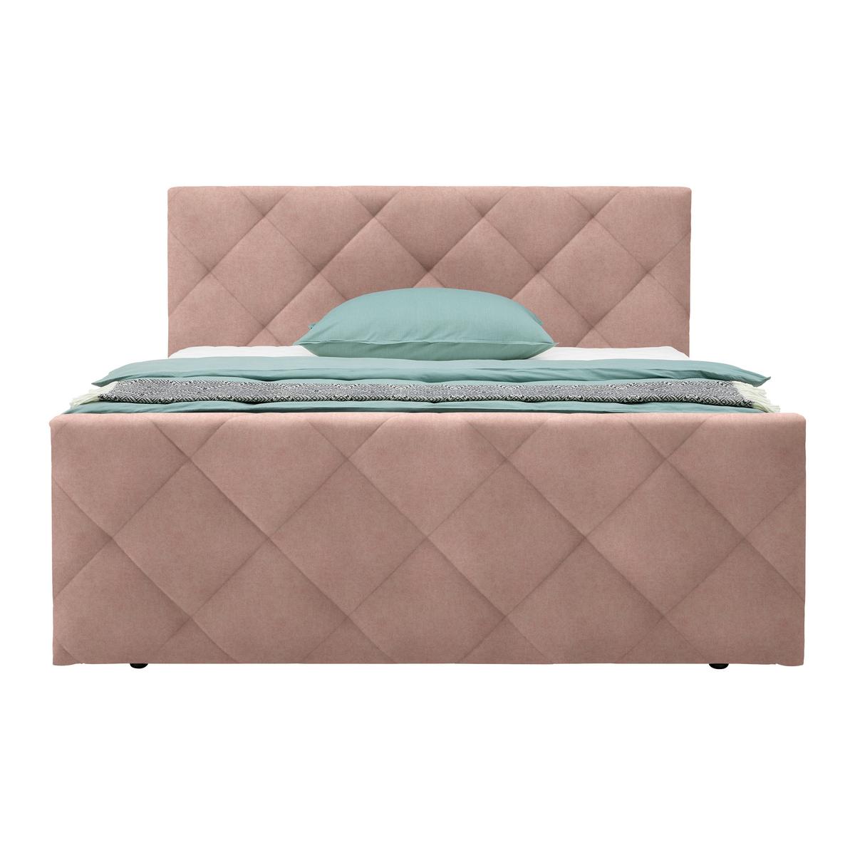Boxspringbett Adele Pink ca. 180x200cm - Pink, KONVENTIONELL, Holz/Holzwerkstoff (180/200cm) - Mömax