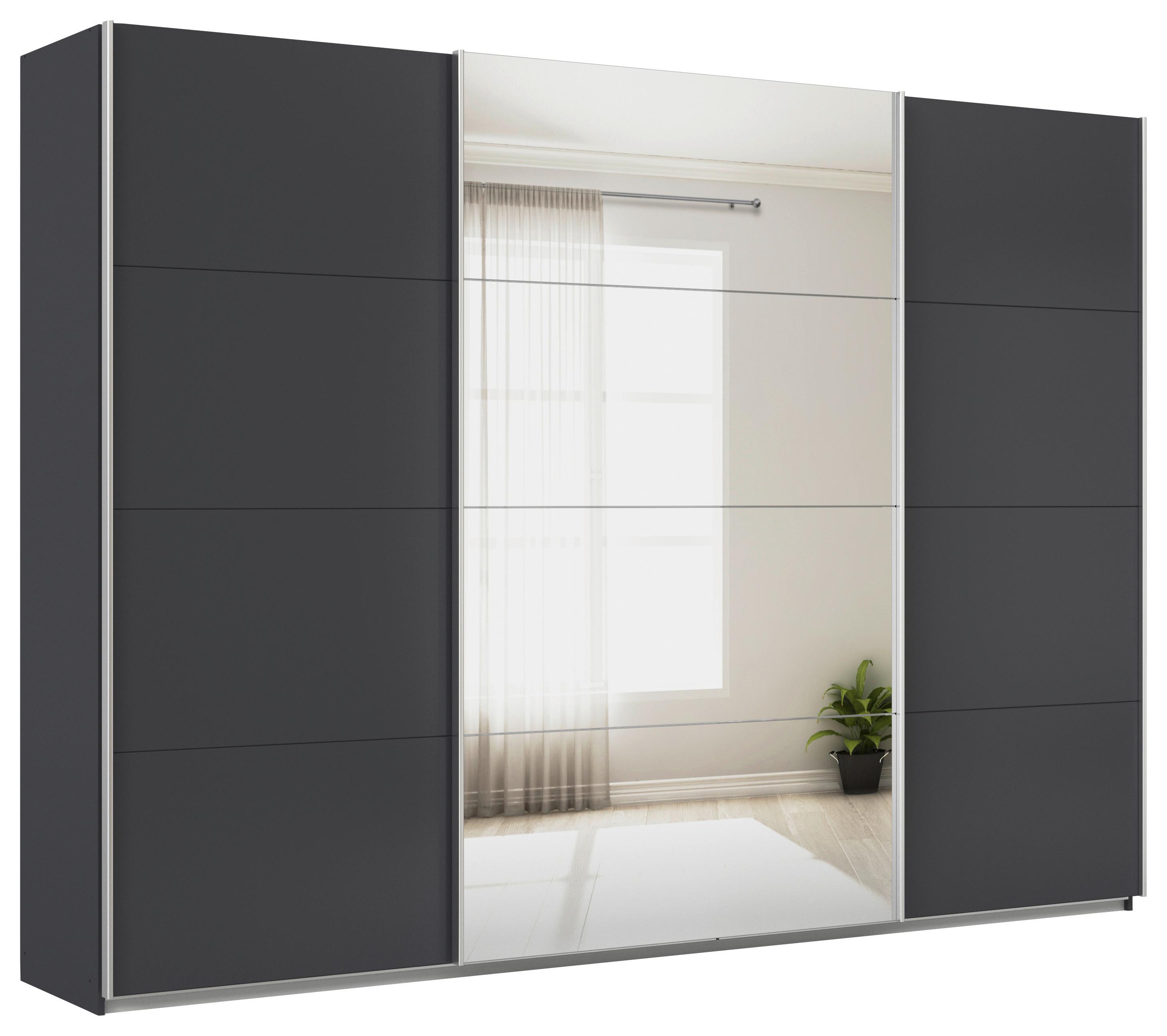 Ormar S Kliznim Vratima Feldkirch - srebrne boje/antracit, Moderno, drvni materijal/metal (315/229/62cm)