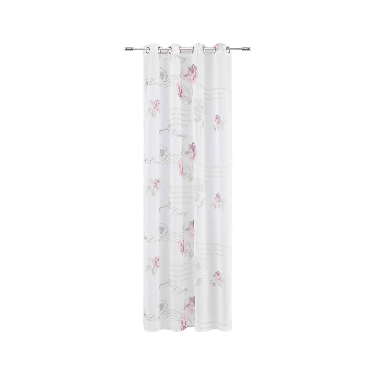 ZAVJESA S RINGOVIMA DIARY ROSE - bijela, Romantično / ladanjski, tekstil (140/245cm) - Modern Living