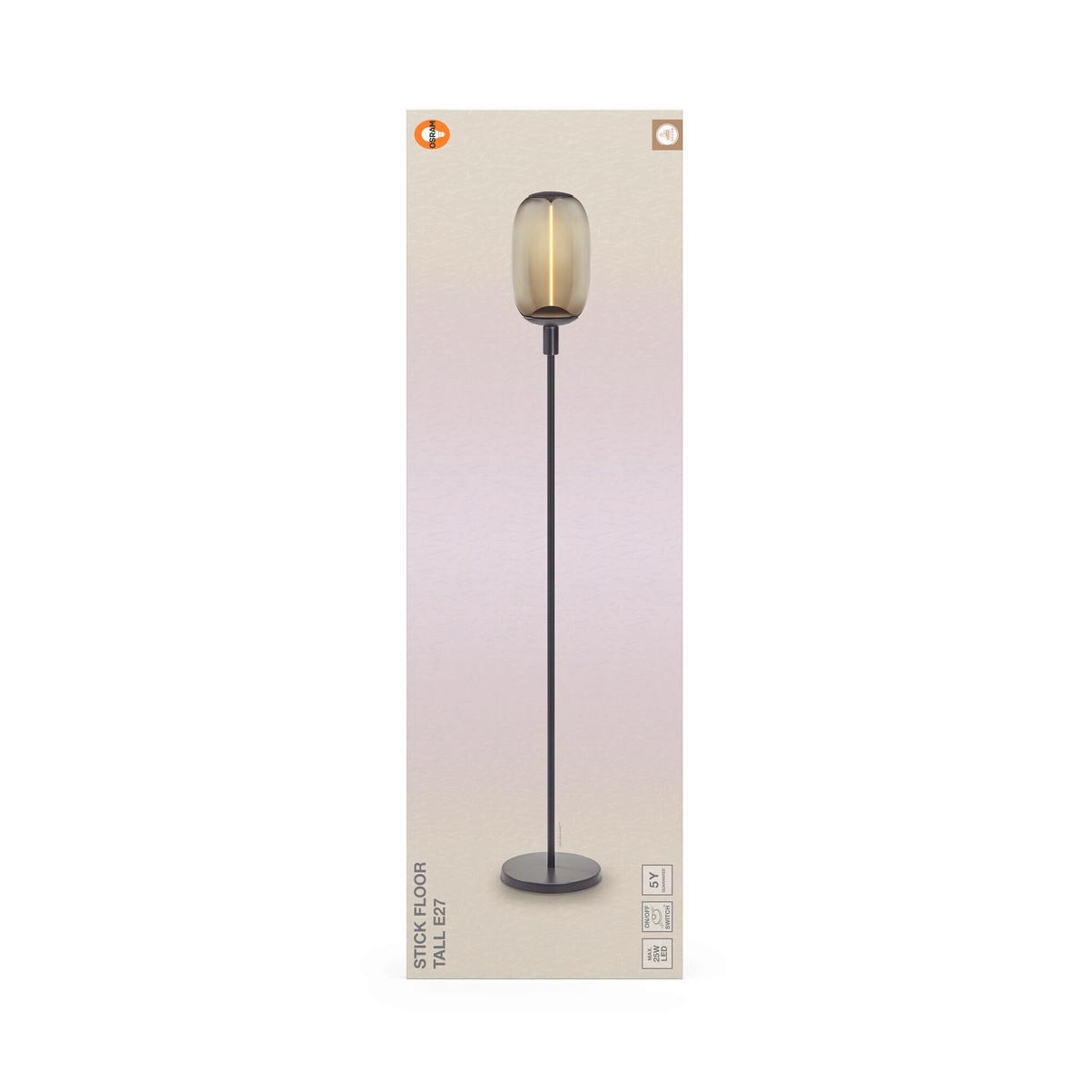 LAMPA STOJĄCA DCR STICK FLOOR TALL 1XE27 DG - ciemnoszary, Basics, metal (26/146cm) - Osram