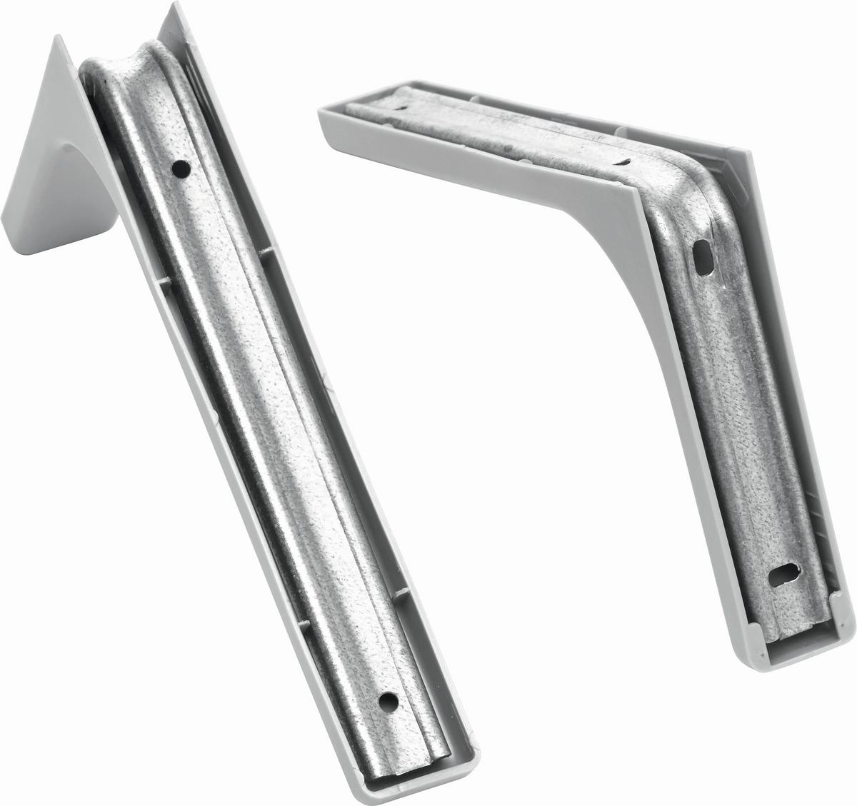 Wandhalter Leonardo 2er-Set Metall Silber L: 24 cm - Silberfarben, Metall (24cm) - Mömax