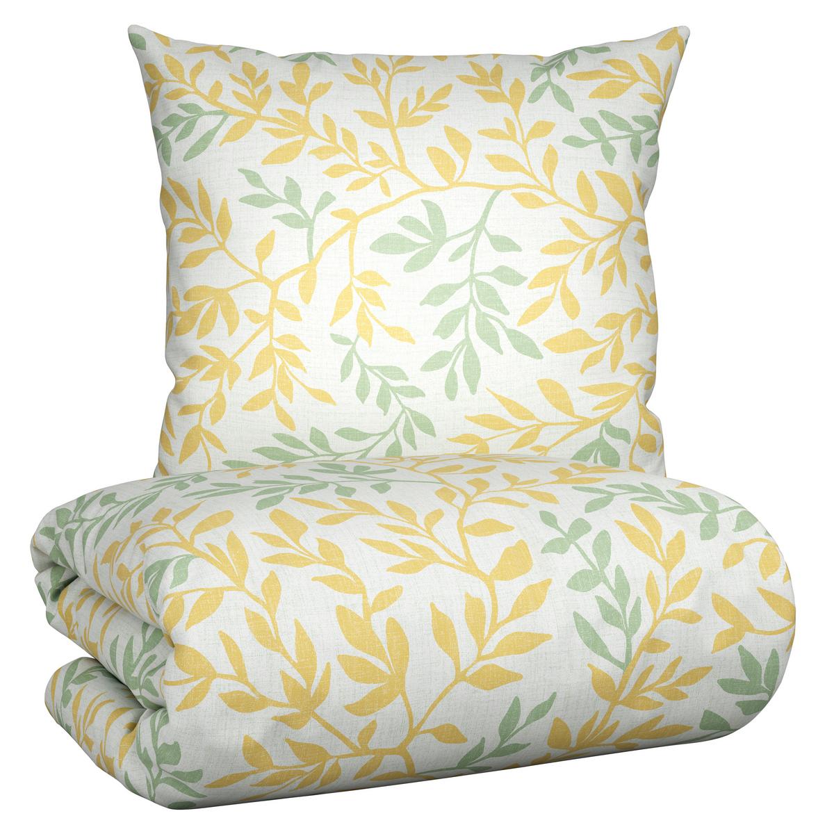 Bettwäsche Siglinde XL in Gelb/Grün ca. 155x220cm - Gelb/Grün, KONVENTIONELL, Textil (155/220cm) - Modern Living