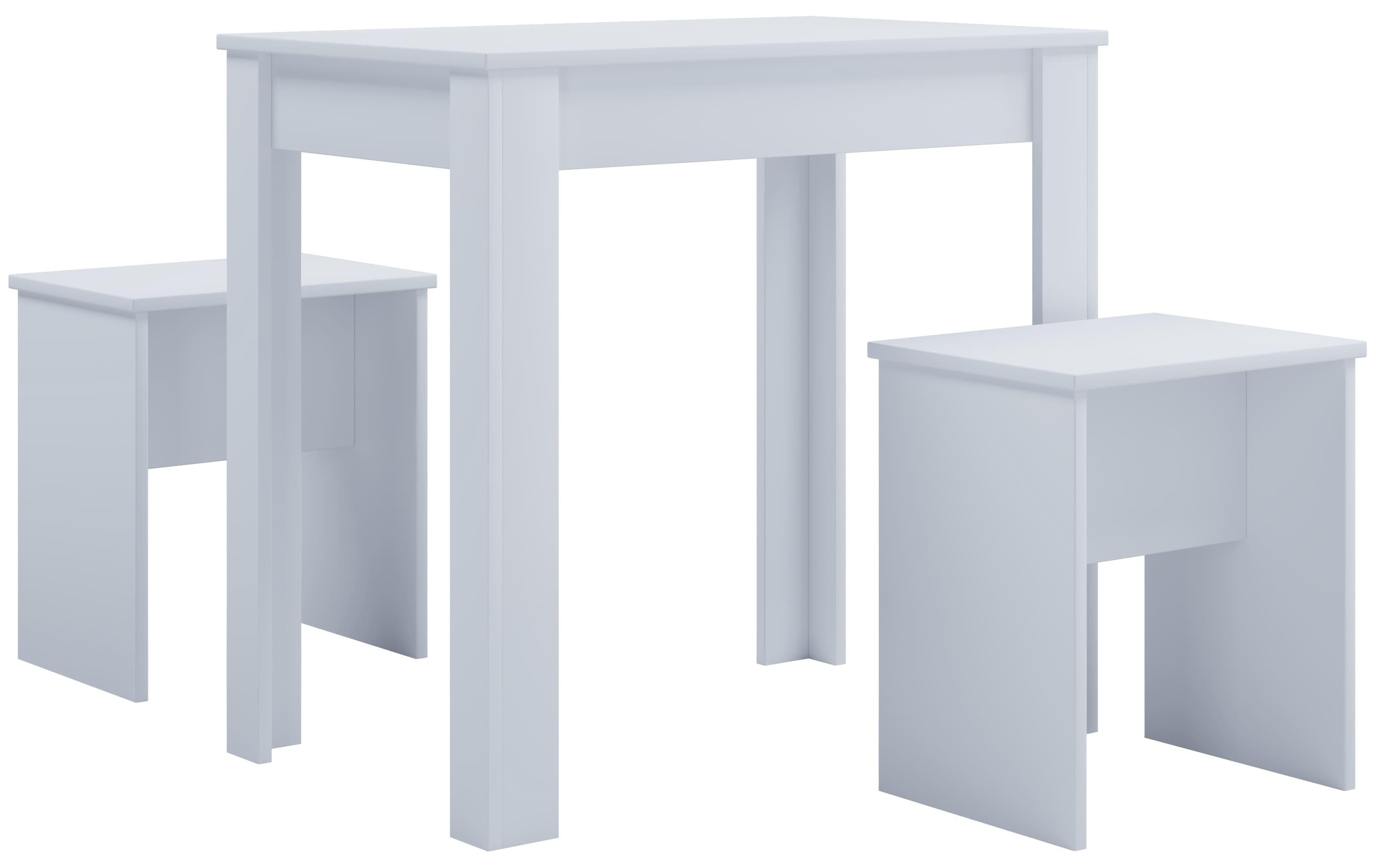 Jedilna Garnitura Esal L, Bela - bela, Basics, leseni material (80/50/75cm) - MID.YOU