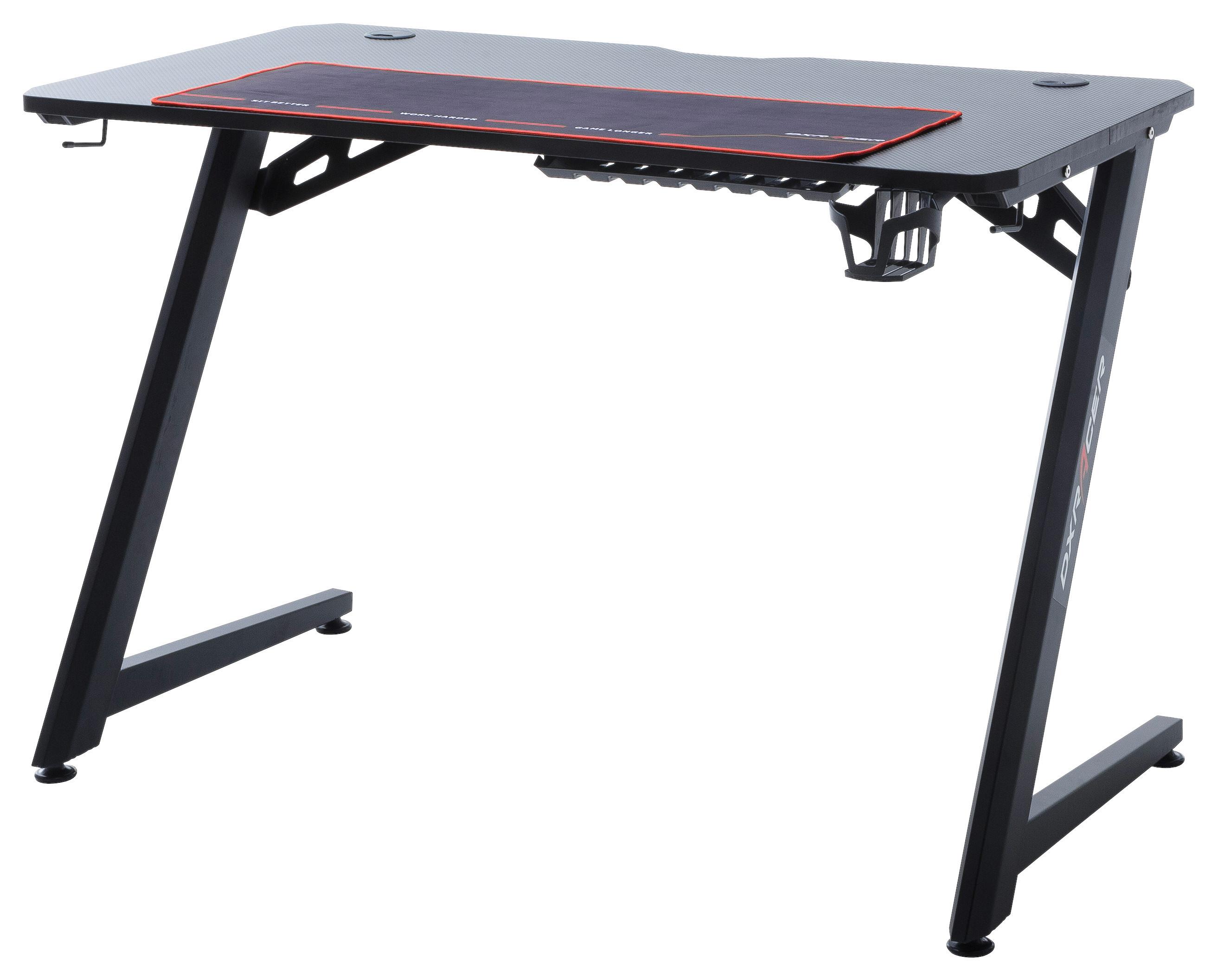 Gaming Tisch DX Racer 5 Schwarz - Schwarz, Design, Holzwerkstoff/Metall (111/75/60cm) - Dxracer