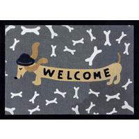 Lábtörlő Dachshund Welcome 50/70cm - antracit (50/70/1cm)