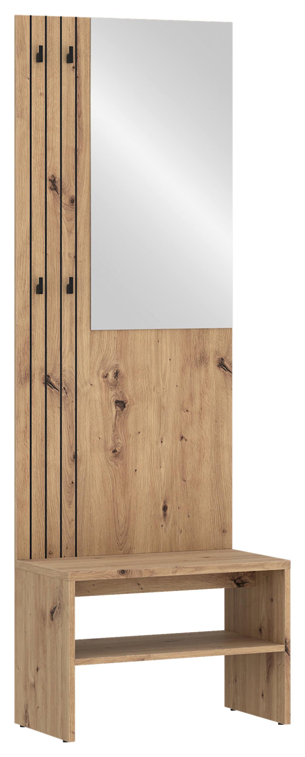 Ansamblu de hol CHARLIE - stejar Artisan, Konventionell, material pe bază de lemn (60/180/37cm) - Modern Living