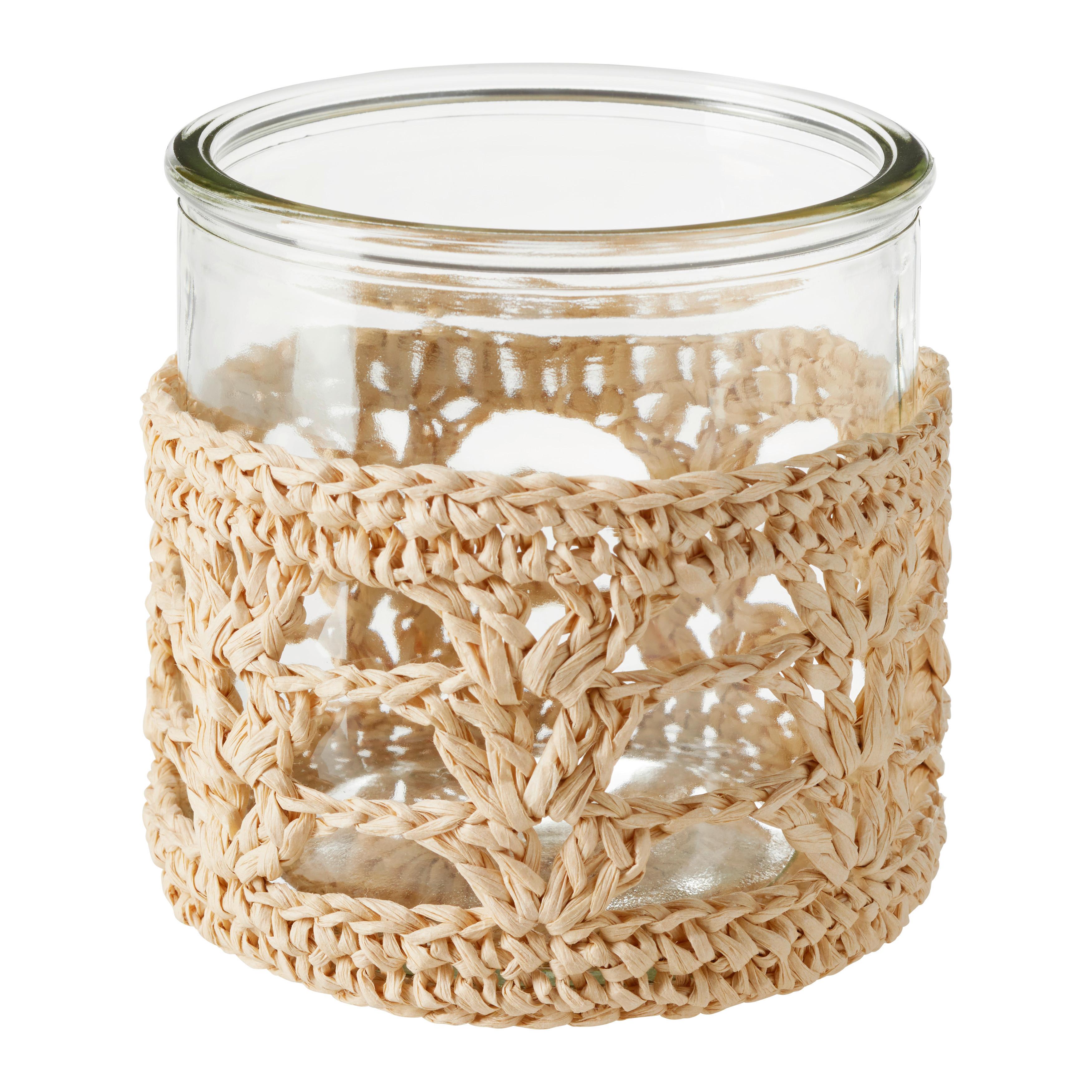Gyertyatartó Janne - natúr, Basics, Üveg/papír (8/8.5cm) - Modern Living