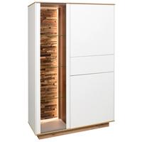 Highboard Halvar Weiß/Eiche Artisan - Weiß/Eiche Artisan, MODERN, Glas/Holz (101/152/42cm) - Premium Living