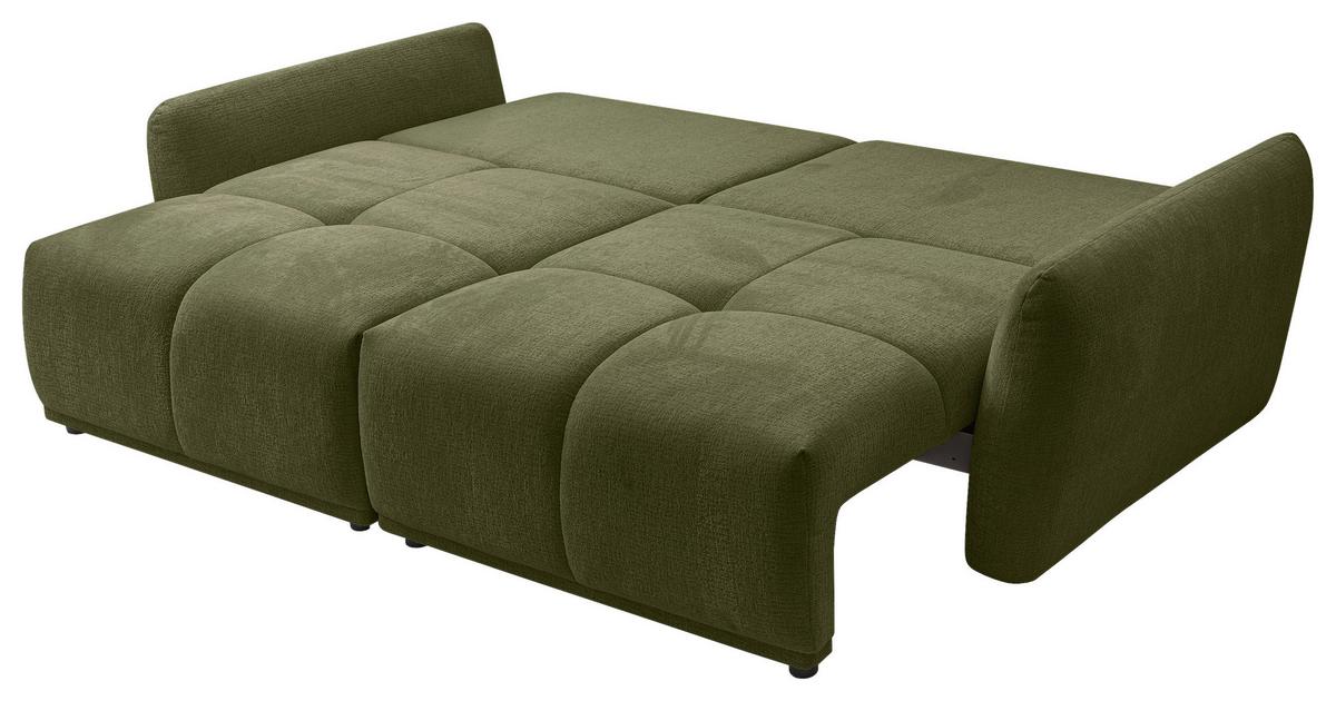 Trosjed Alia - maslinasto zelena/crna, Moderno, tekstil/plastika (254/74-94/119cm) - Premium Living