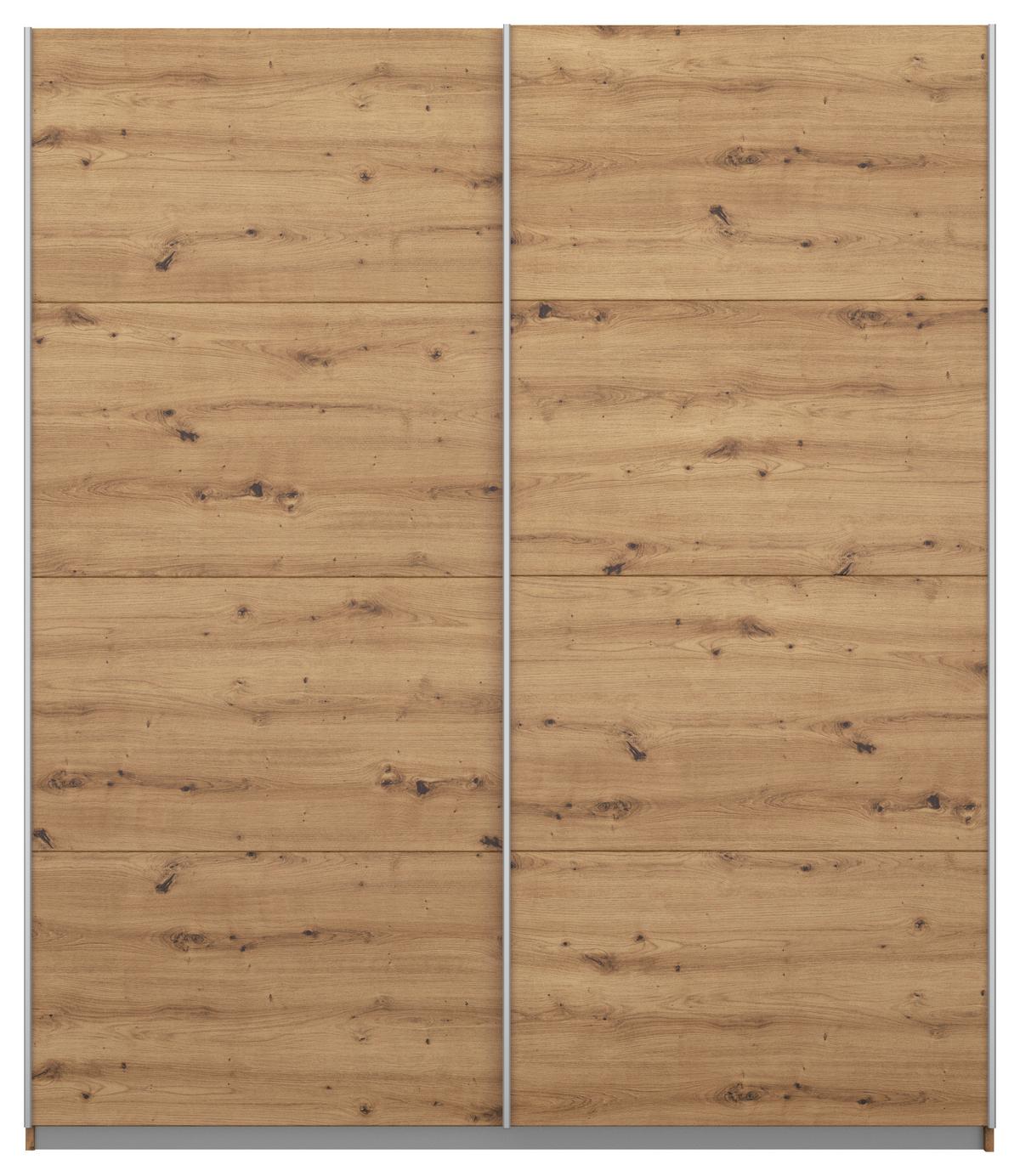 Ormar S Kliznim Vratima Subito - hrast Artisan/boje aluminija, Moderno, drvni materijal/metal (181/197/61cm) - Modern Living