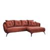 Wohnlandschaft Baggio Koralle Velours - Koralle/Schwarz, MODERN, Holz/Textil (277/162cm) - Livetastic