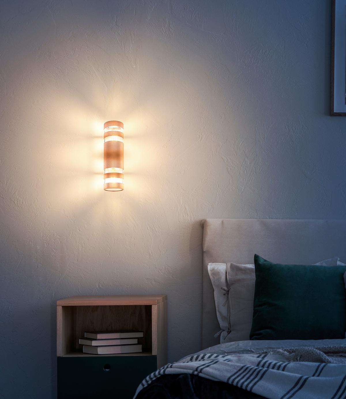 Zidna Svjetiljka Hayes - brončane boje/prozirno, Basics, staklo/plastika (22/6,5/6,5cm) - Globo