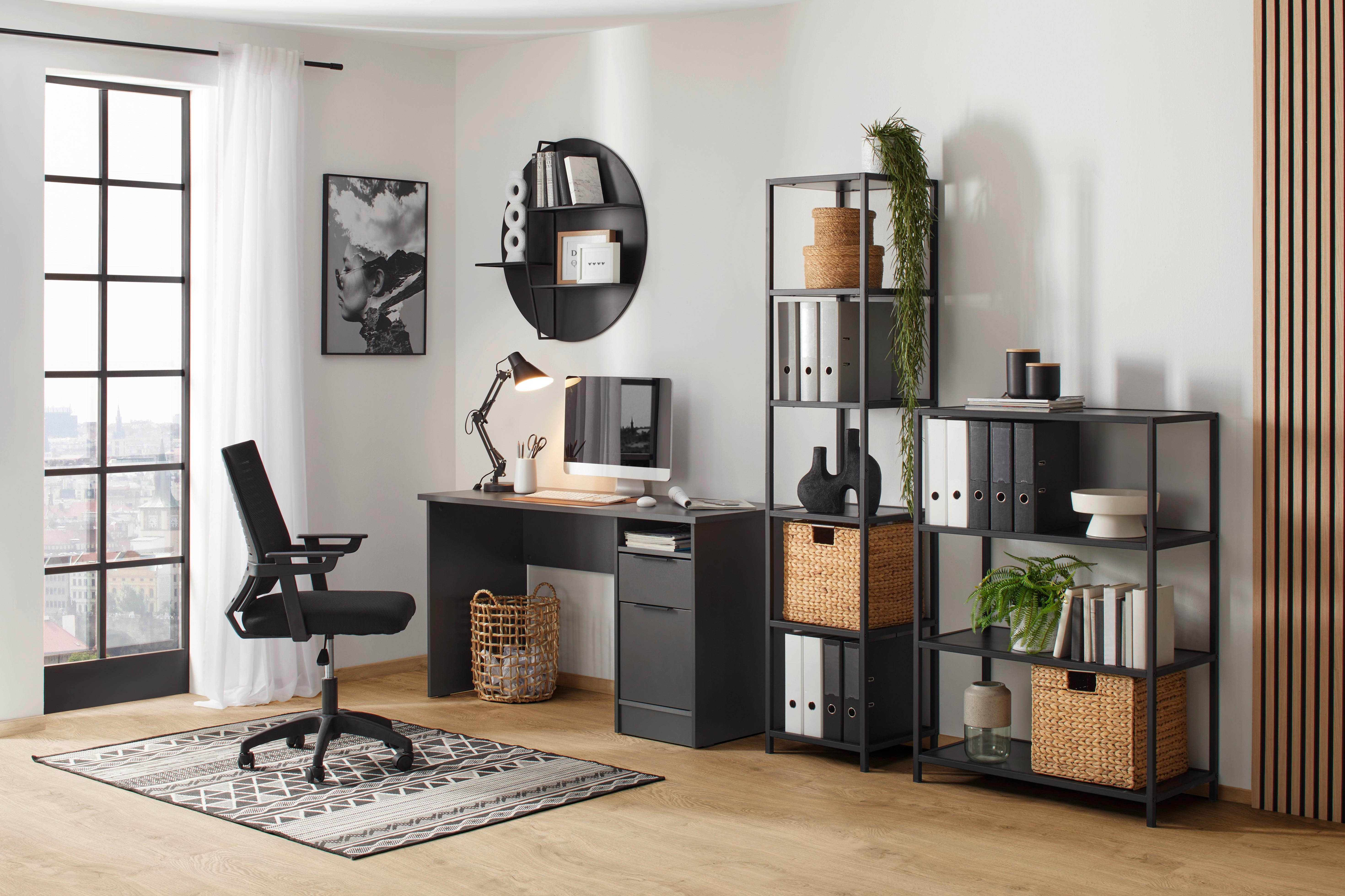SNURRSTOL ARIANA -EXKLUSIV- - svart, Modern, metall/trämaterial (56/90-100/58cm) - Mömax