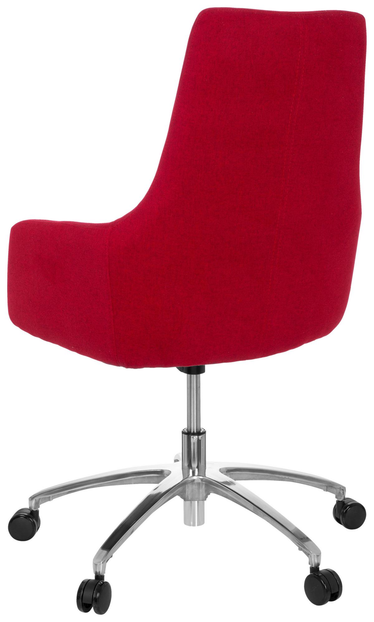 Vrtljivi Stol Shake 100, Rdeča, Z Dekorativno Blazino - rdeča/srebrne barve, Basics, kovina/umetna masa (65/97/60cm) - MID.YOU