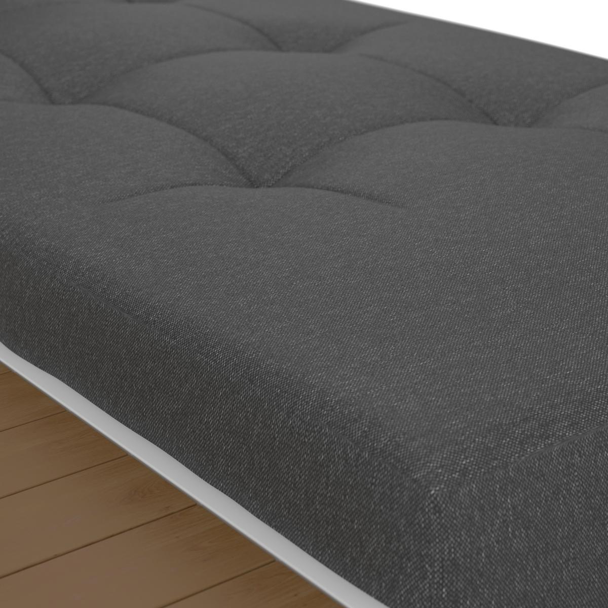 GARTENLIEGE AVOLINA - Weiss/Dunkelgrau, Modern, Kunststoff/Textil (199/30/86cm) - Bessagi Garden
