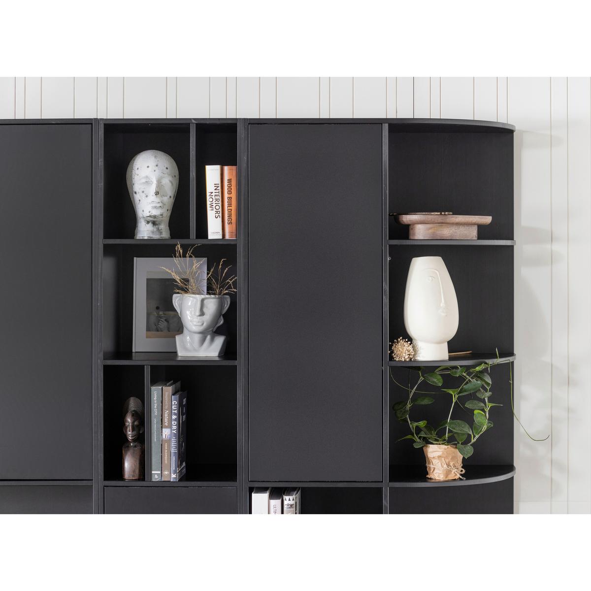 Mehrzweckschrank Finca Schwarz - Schwarz, Design, Holz (78/210/40cm) - Livetastic