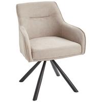 KRZESŁO Z PODŁOKIETNIKAMI ANNA - czarny/taupe, Modern, metal/tkanina (61/86/62cm) - Livetastic