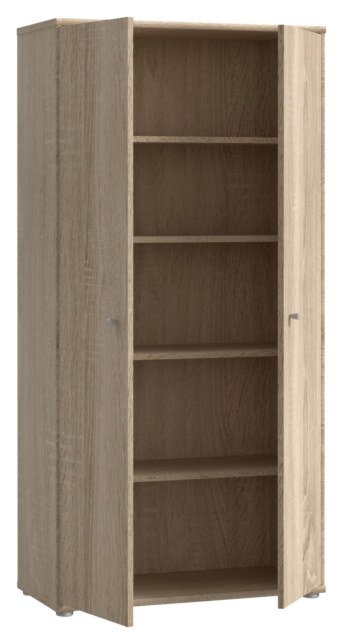 Omara S Klasičnimi Vrati Tempra 2, Barva Hrasta - barve hrasta/barve aluminija, Design, umetna masa/leseni material (73,7/149,5/34,8cm)