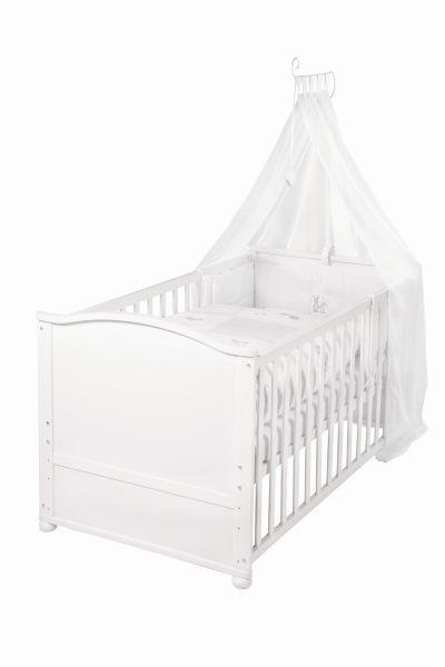 Gitterbett in Weiß ca. 70x140cm - Weiß, Holz (80/152/153cm) - Modern Living