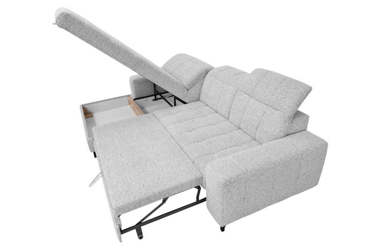 Kutna Garnitura Santorini - siva/crna, Moderno, tekstil (193/291cm) - Premium Living