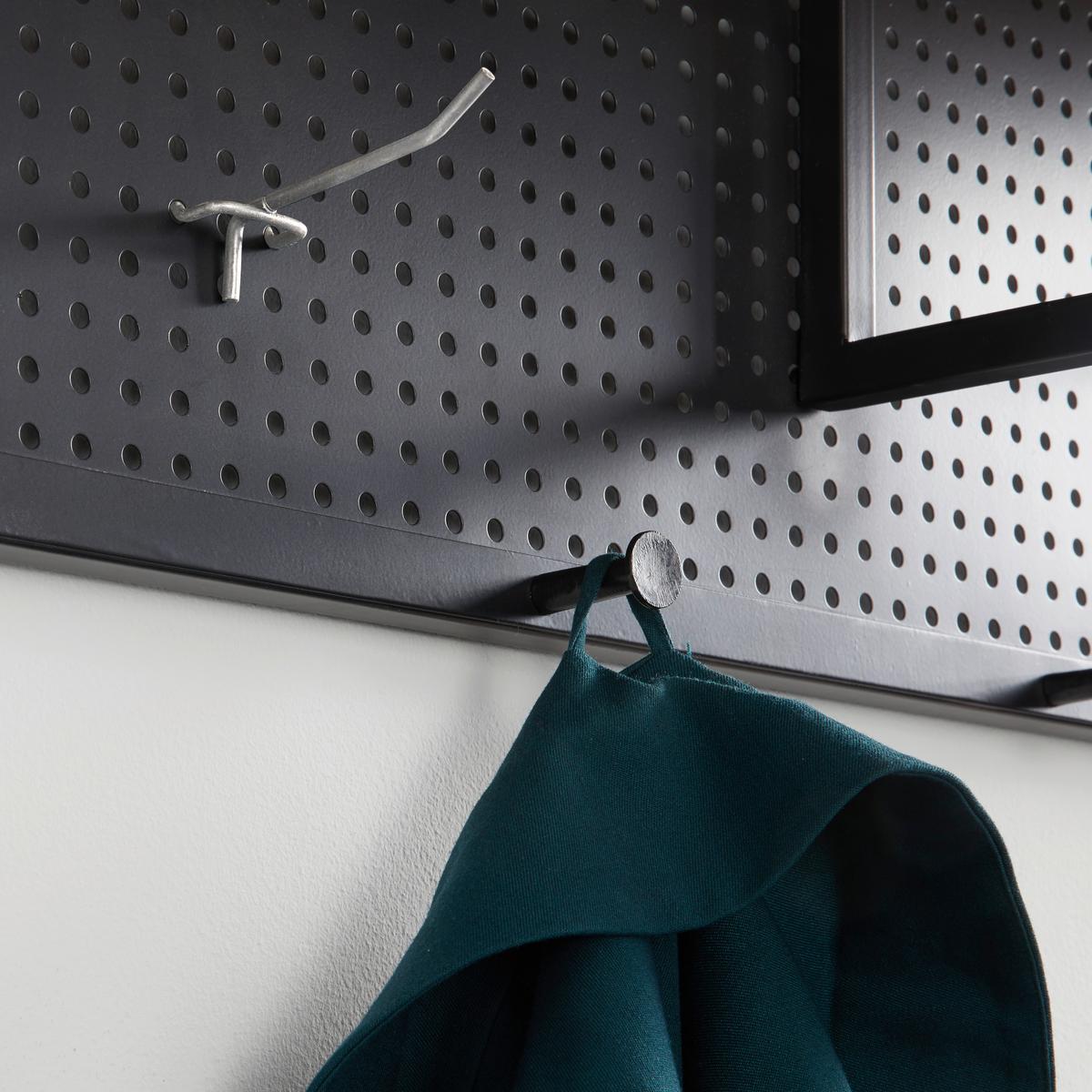 Garderobe Lorenzo ca. 90x37 cm Metall/Kiefer - Schwarz/Kieferfarben, MODERN, Holz/Metall (90/37/25cm) - Bessagi Home