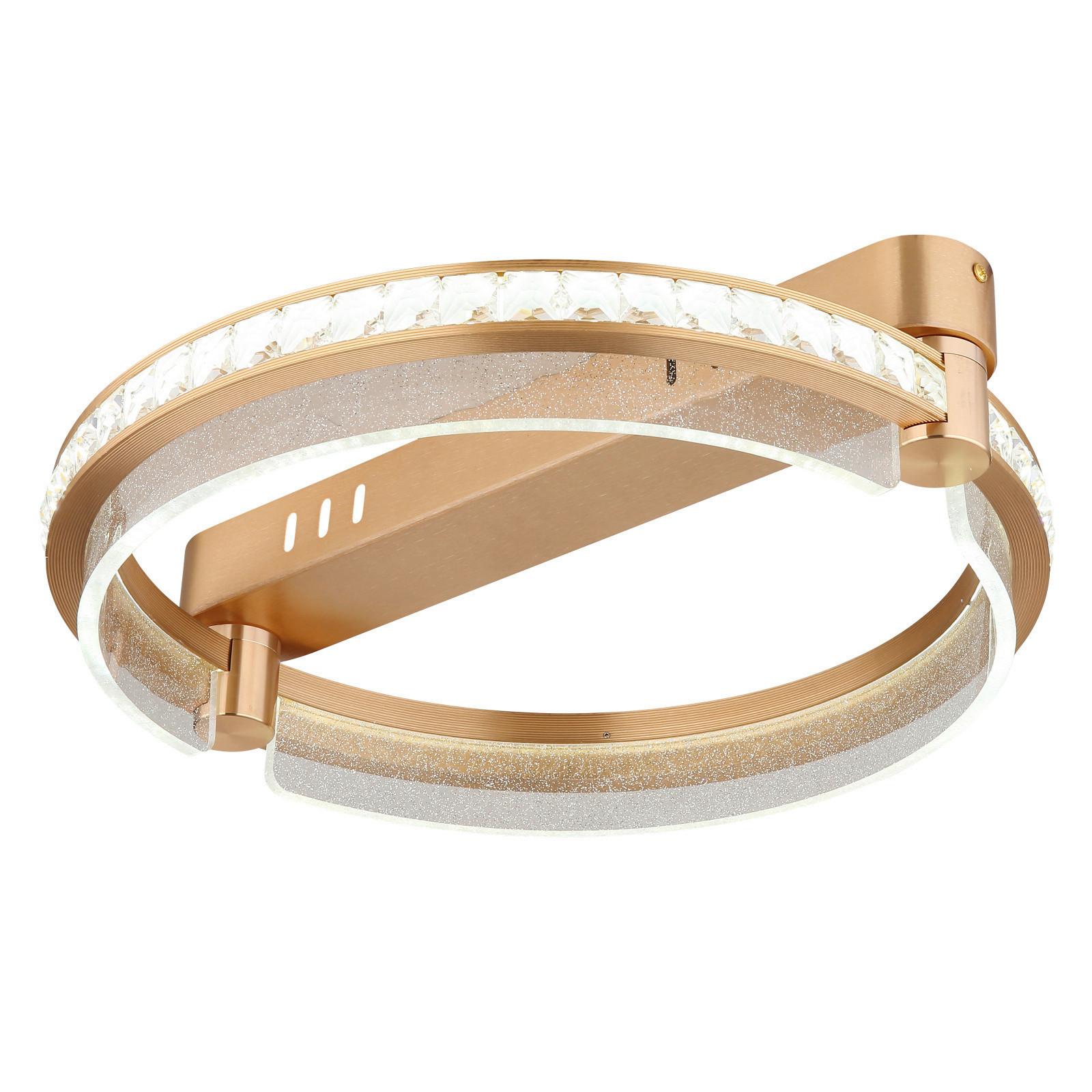 LED-DECKENLEUCHTE 67196-36 BLONDIE - Goldfarben, Design, Kunststoff/Metall (40/100cm) - Globo