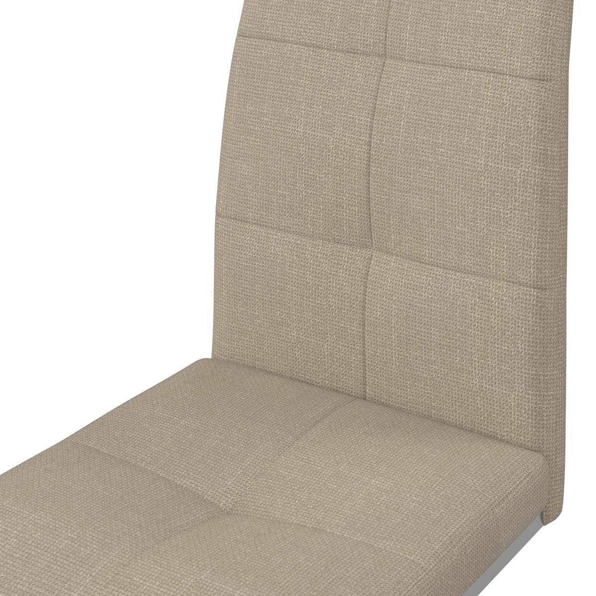 Schwingstuhl Lucie Creme Leinenoptik Gepolstert - Creme/Nickelfarben, MODERN, Textil/Metall (43/99/60cm) - Bessagi Home