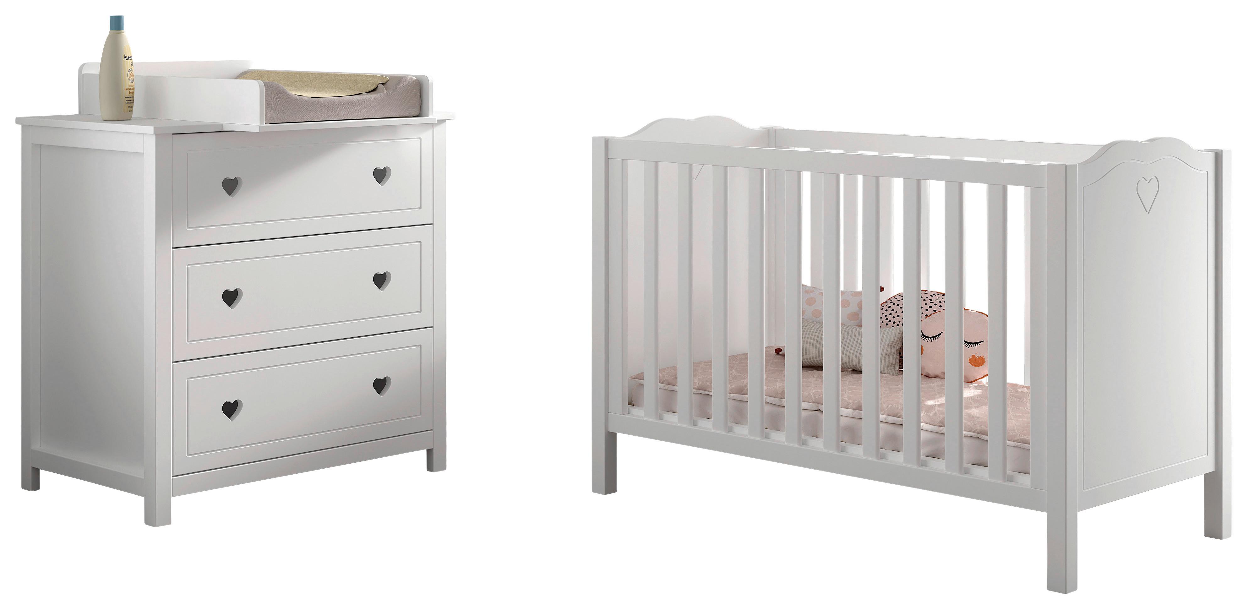 Babyzimmer AMORI in Kiefer MDF, teilmassiv, Weiß - Weiß, MODERN, Holz/Holzwerkstoff - MID.YOU