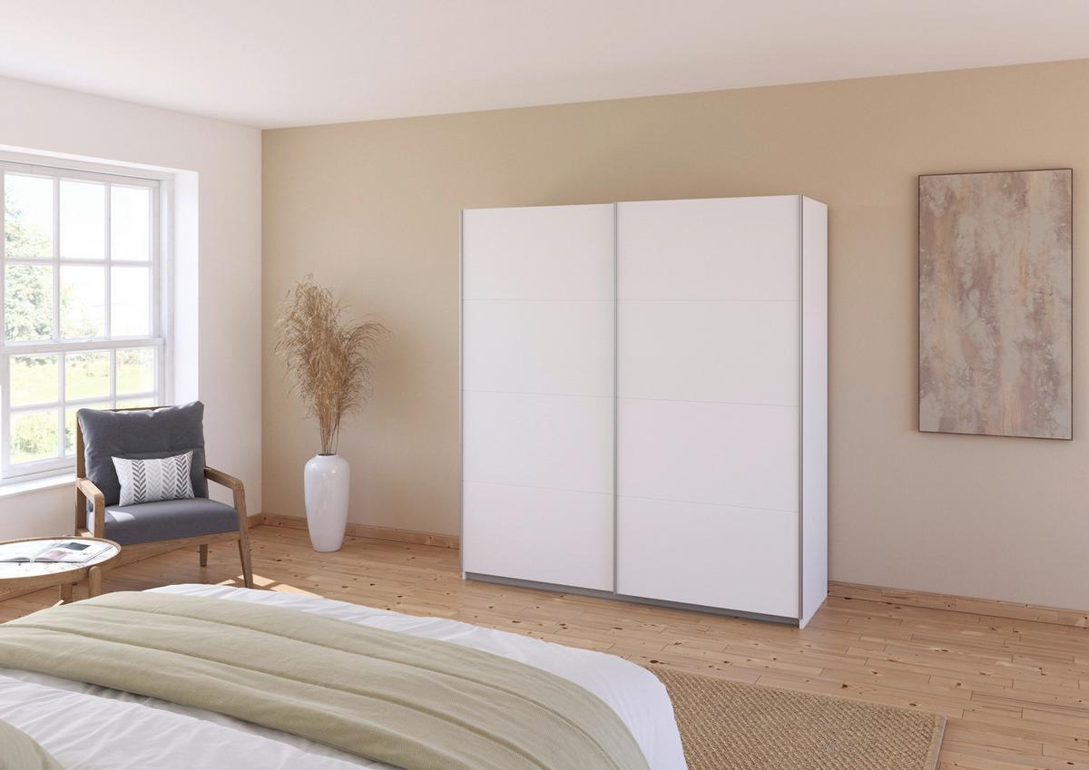 Ormar S Kliznim Vratima Subito - bijela/boje aluminija, Moderno, drvni materijal/metal (181/197/61cm) - Modern Living