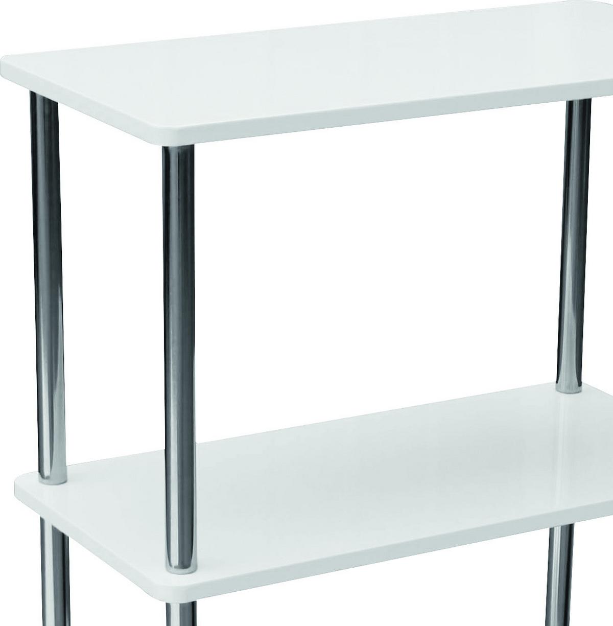 Regal Tim, Bela, Barva Kroma - barve kroma/bela, Moderno, kovina/umetna masa (60/120/30cm) - Möbelix Exklusiv