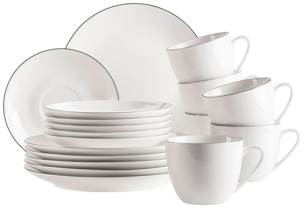 KAFFEESERVICE FELISE - Weiss/Schwarz, Trend, Keramik - Mäser