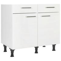 Schubkastenunterschrank Touch Weiß - Edelstahlfarben/Weiß, MODERN, Holzwerkstoff/Metall (90/87/56cm) - Nobilia