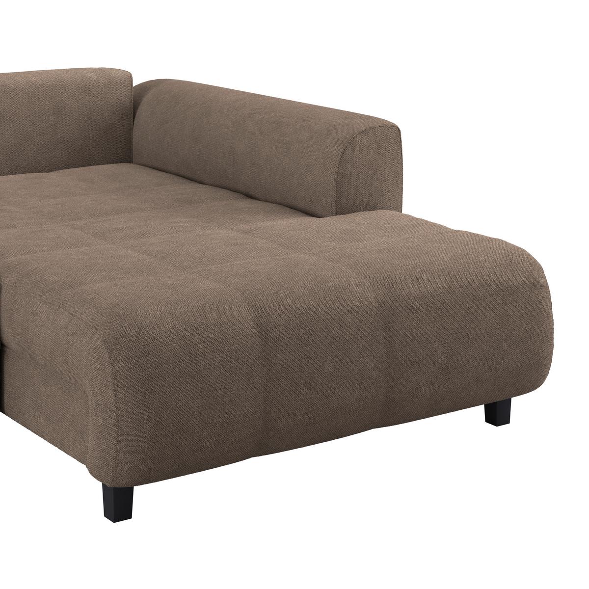 Kutna Garnitura Mendoza - siva/smeđa, Design, tekstil/drvo (309/197cm) - Modern Living