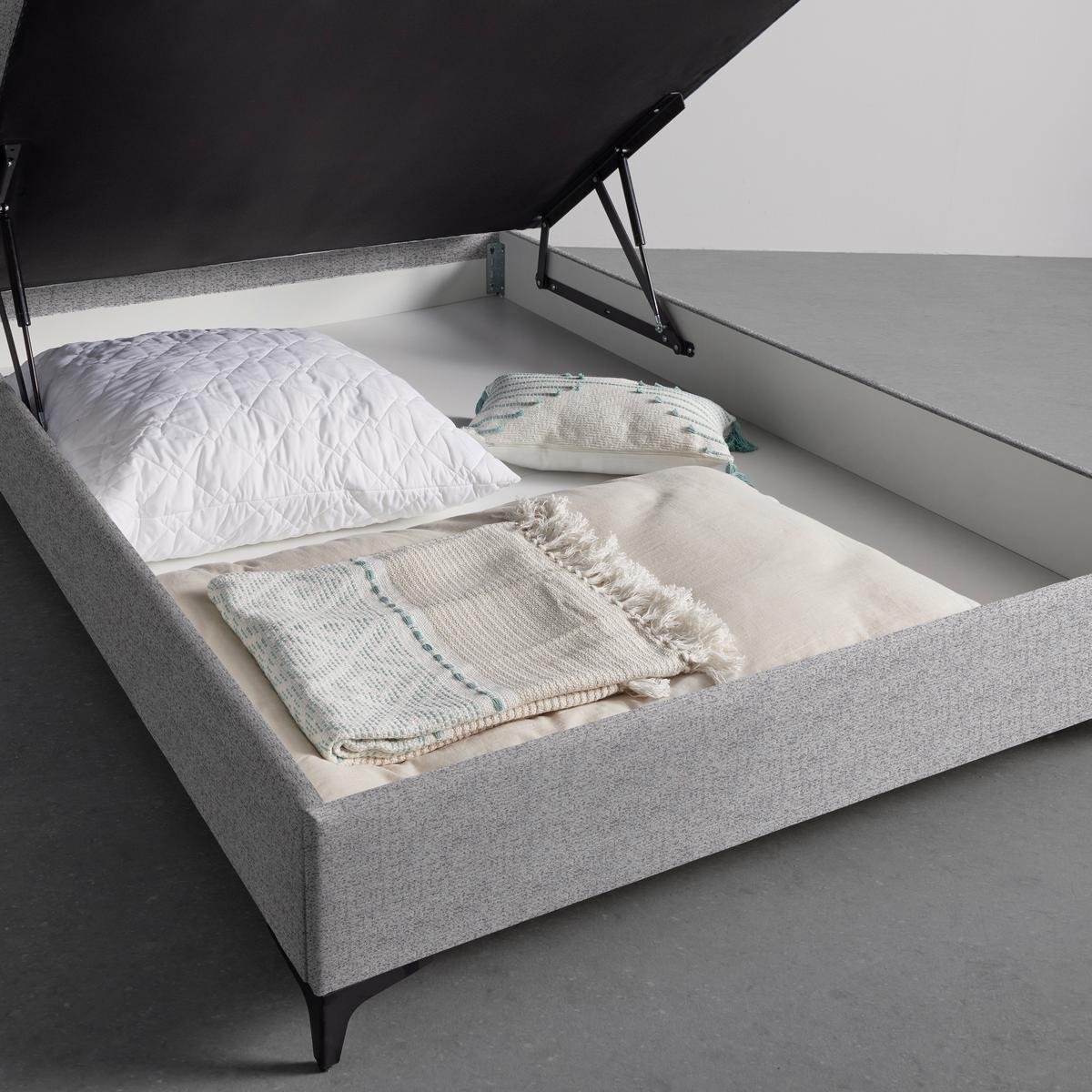 Box Krevet Jerry - svijetlo siva/crna, Konvencionalno, tekstil (120/200cm) - Modern Living