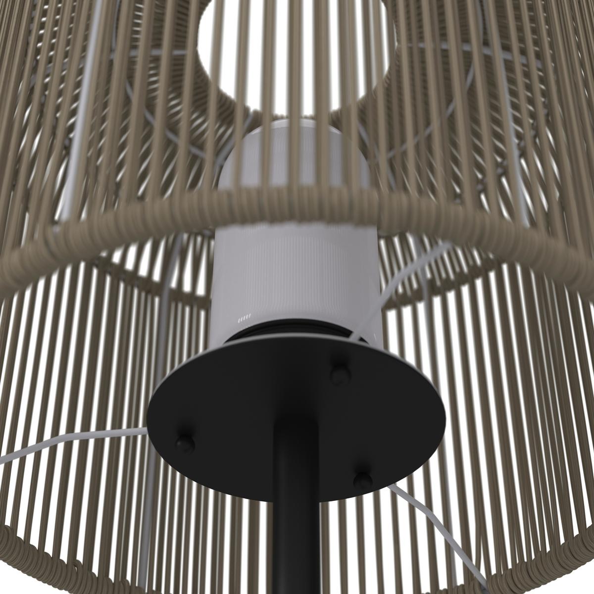 Tischleuchte Ivo in creme max. 40 Watt - Schwarz/Grün, MODERN, Kunststoff/Metall (30/58/30cm) - Bessagi Garden