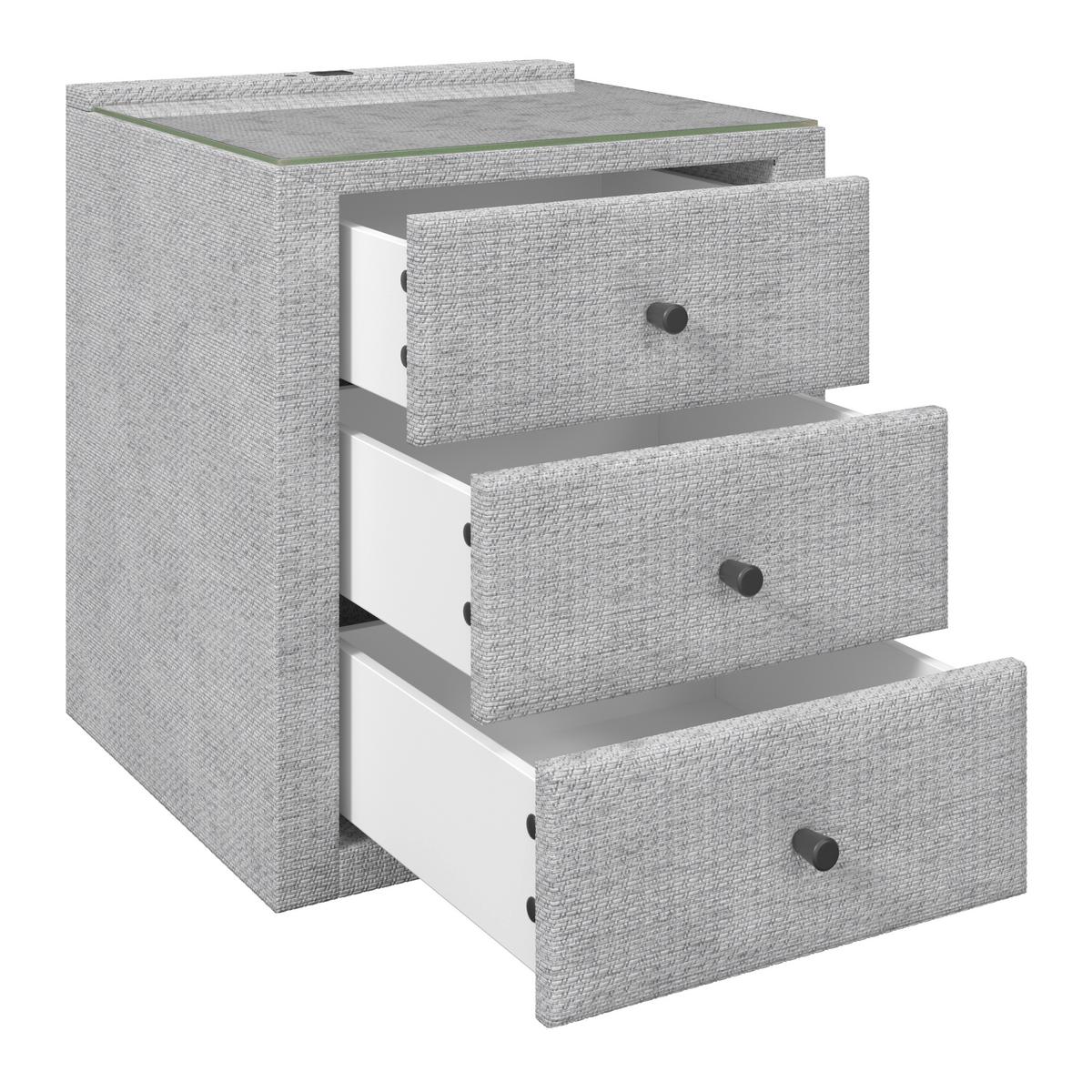 Nočna Omarica Brisbane, Barva Šampanjca - barve šampanjca, Trend, umetna masa/steklo (49,5/56,5/46cm) - Premium Living