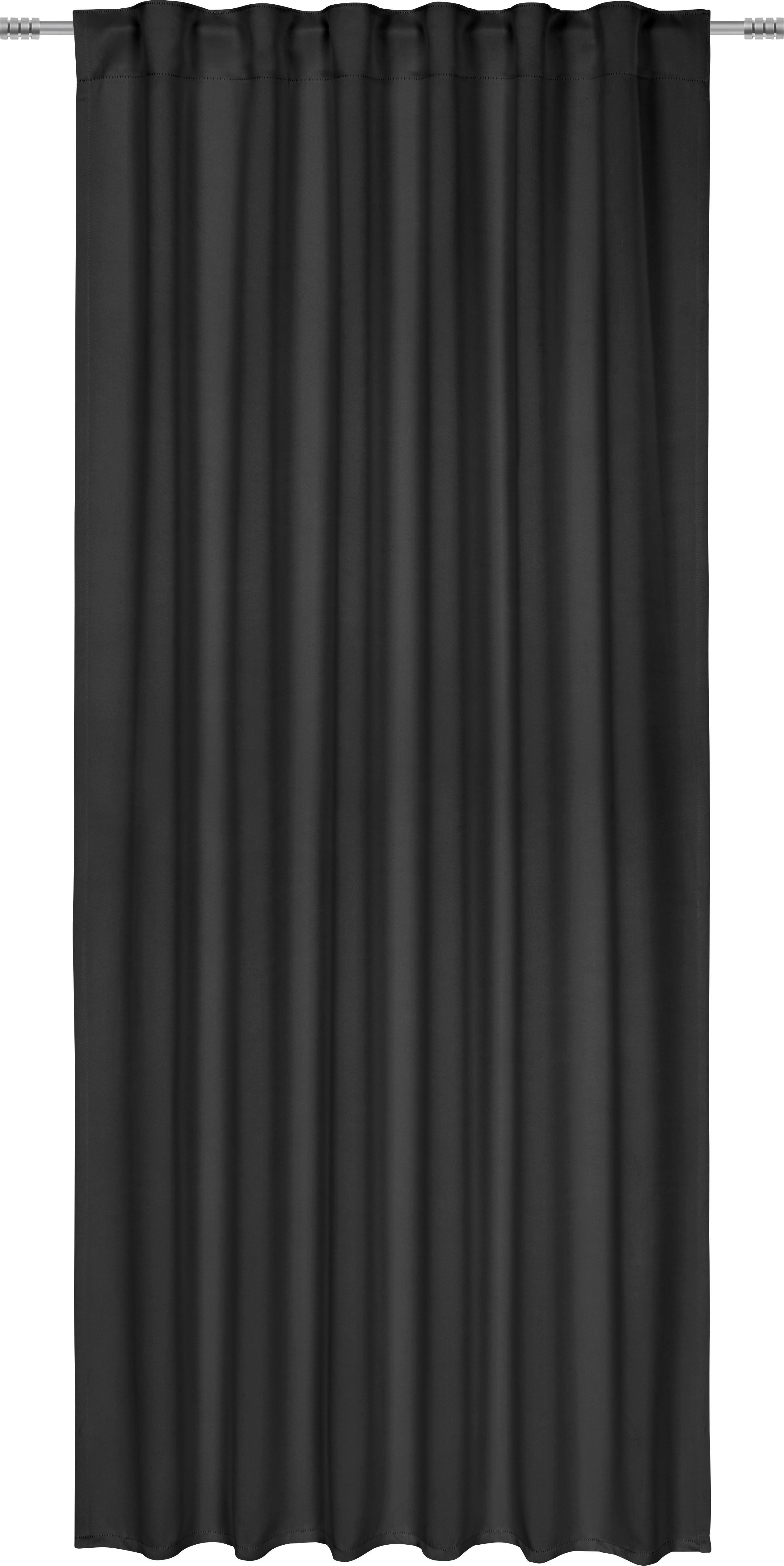 Verdunkelungsvorhang Riccardo Schwarz ca. 140x245cm - Schwarz, MODERN, Textil (140/245cm) - Premium Living