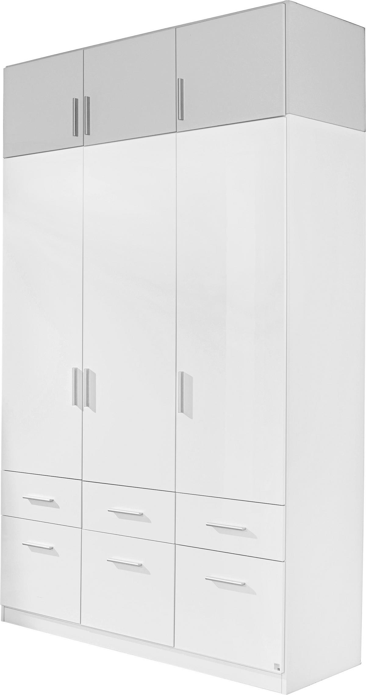 Dulap auxiliar superior Celle - alb/alb lucios intens, Modern, lemn (136/40/54cm)