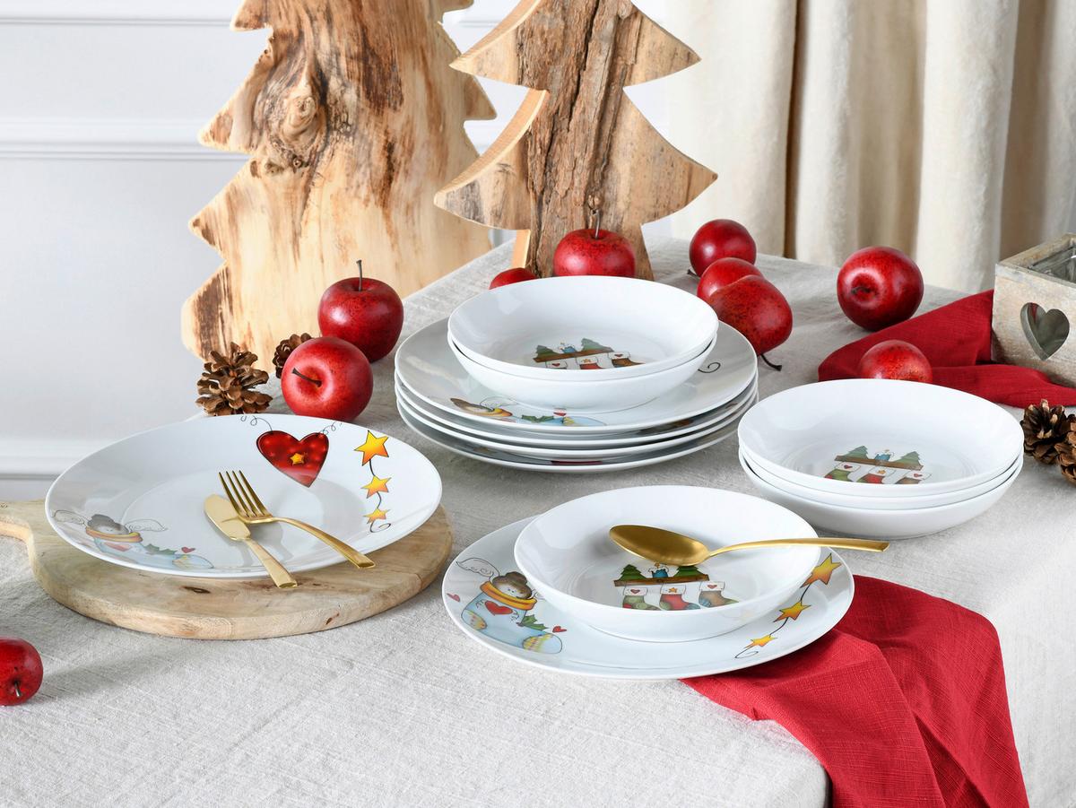 Jedilni Servis Luna Christmas, 12-Delni - Basics, keramika - Creatable